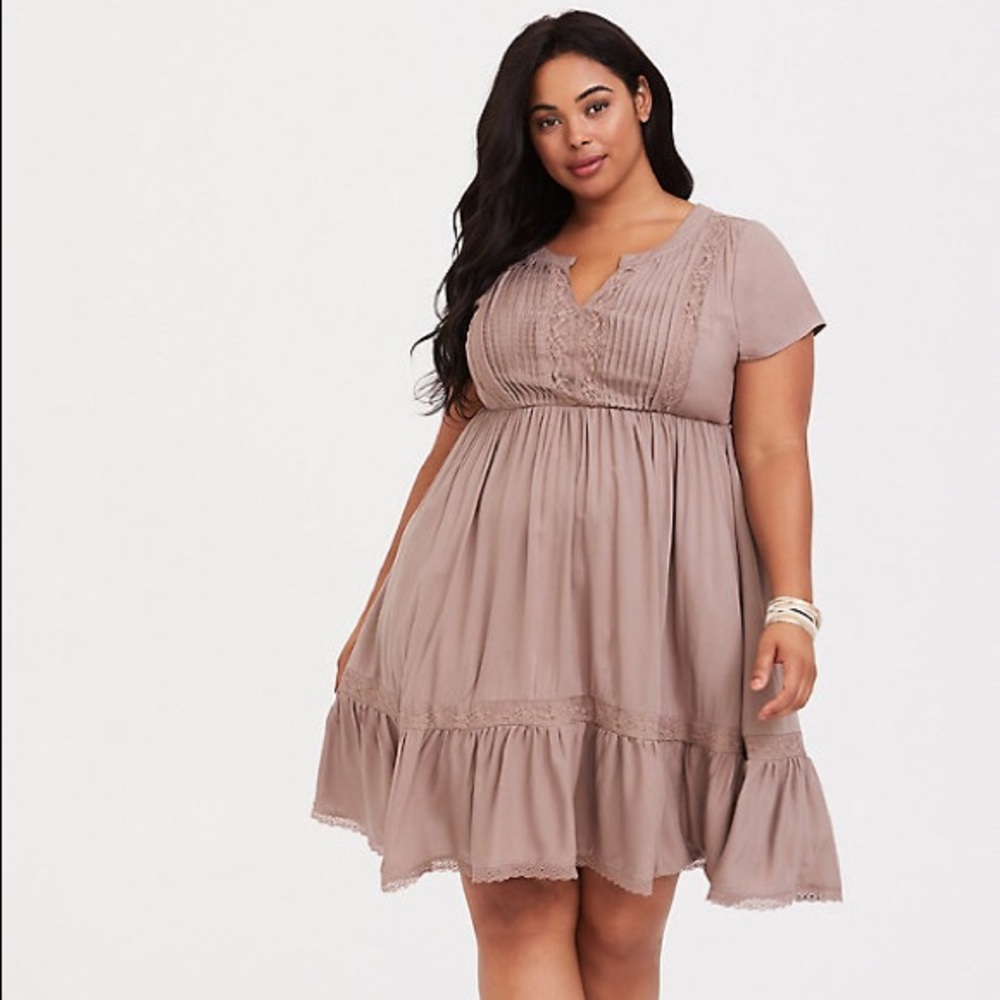 TORRID Pintuck Challis Skater Dress